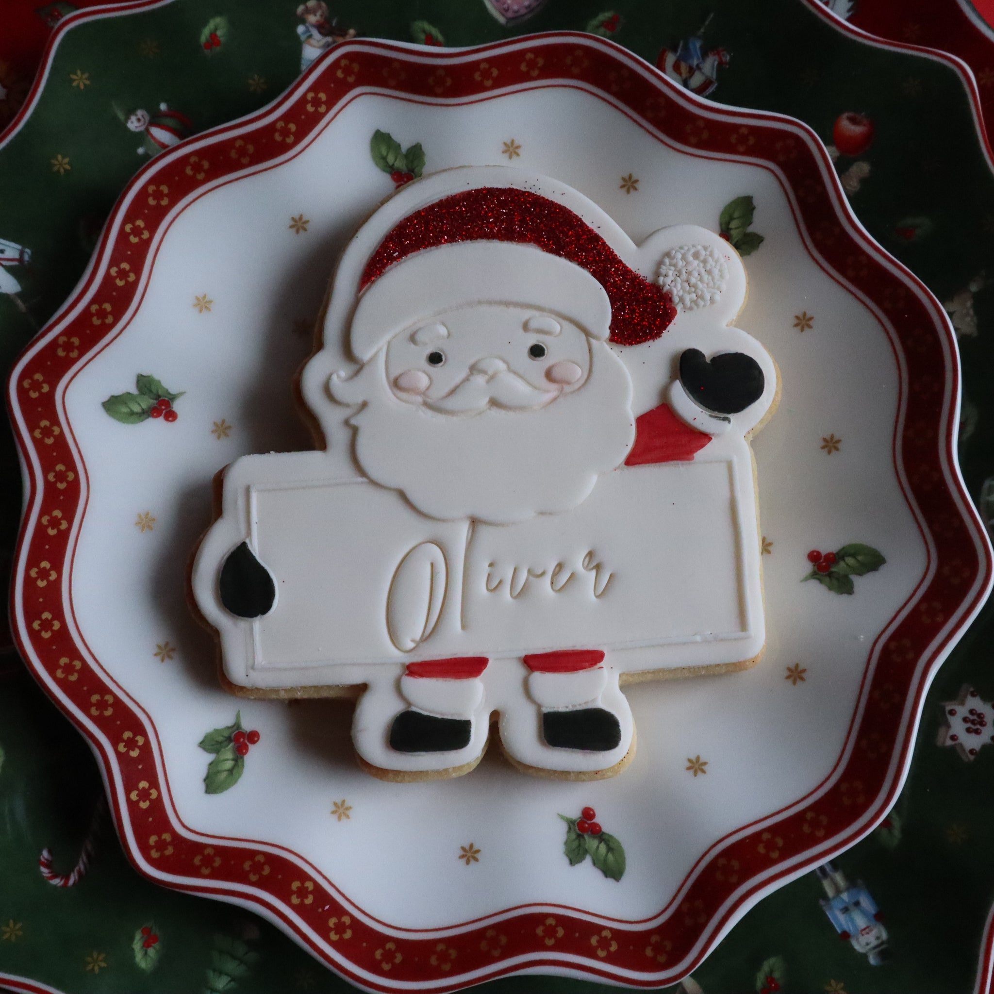Cutie Santa personalised cookie